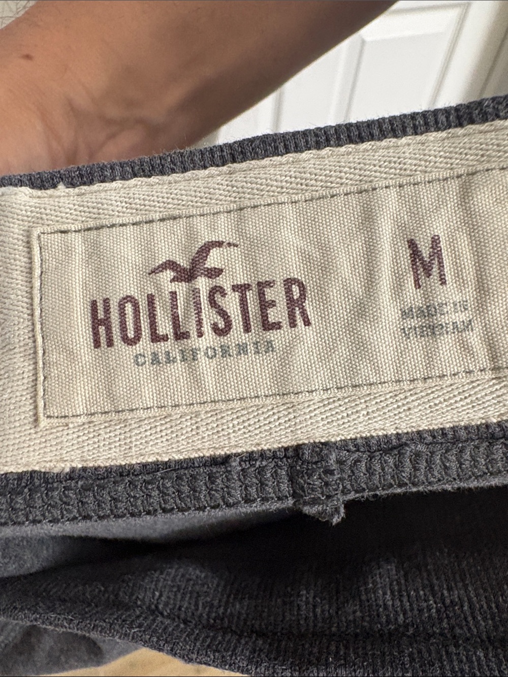 Hollister Charcoal Gray Sweatpants with Pink Logo Detail - Picture 3 of 3
